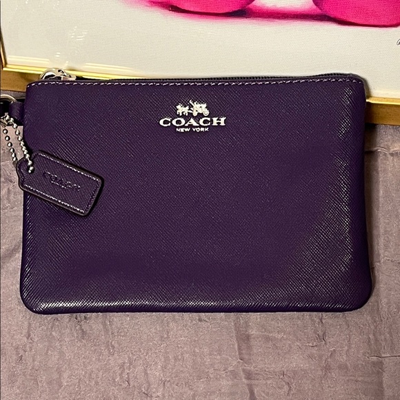 Coach Deep Purple Wristlet - Picture 1 of 4